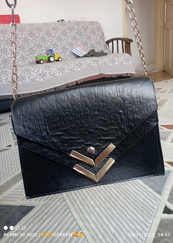 Klasik Siyah Deri Kadın Çanta - Görsel 4