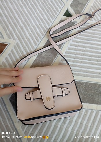 Bej Deri Tokalı Kadın Çantası - Görsel 3