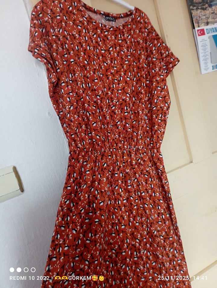 Bohem Renkli Uzun Salaş Elbise - Görsel 2