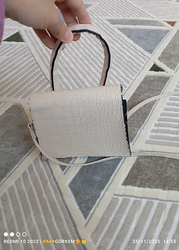 Beyaz Deri Yılan Desenli Kadın Çanta - Görsel 4