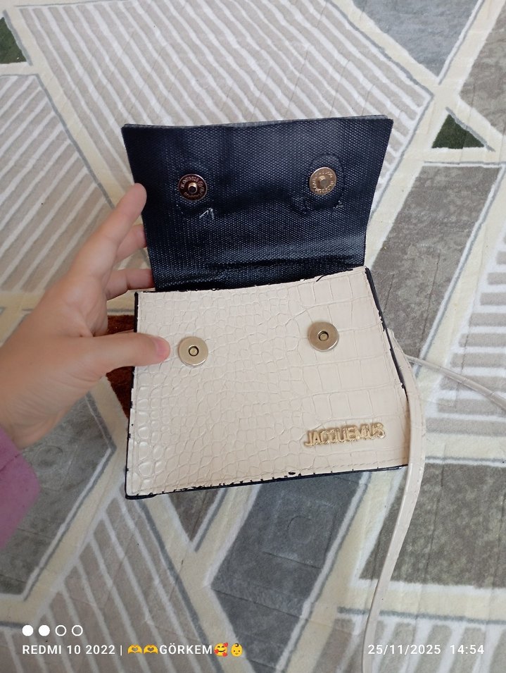 Beyaz Deri Yılan Desenli Kadın Çanta - Görsel 3