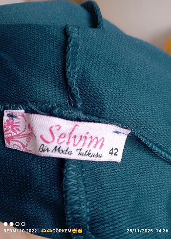 Düğmeli Uzun Mavi Kadın Kaban - Görsel 8