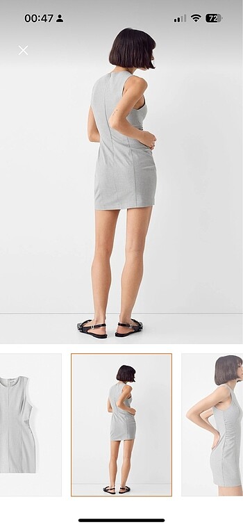 m Beden gri Renk BERSHKA MİNİ ELBİSE ETİKETLİ