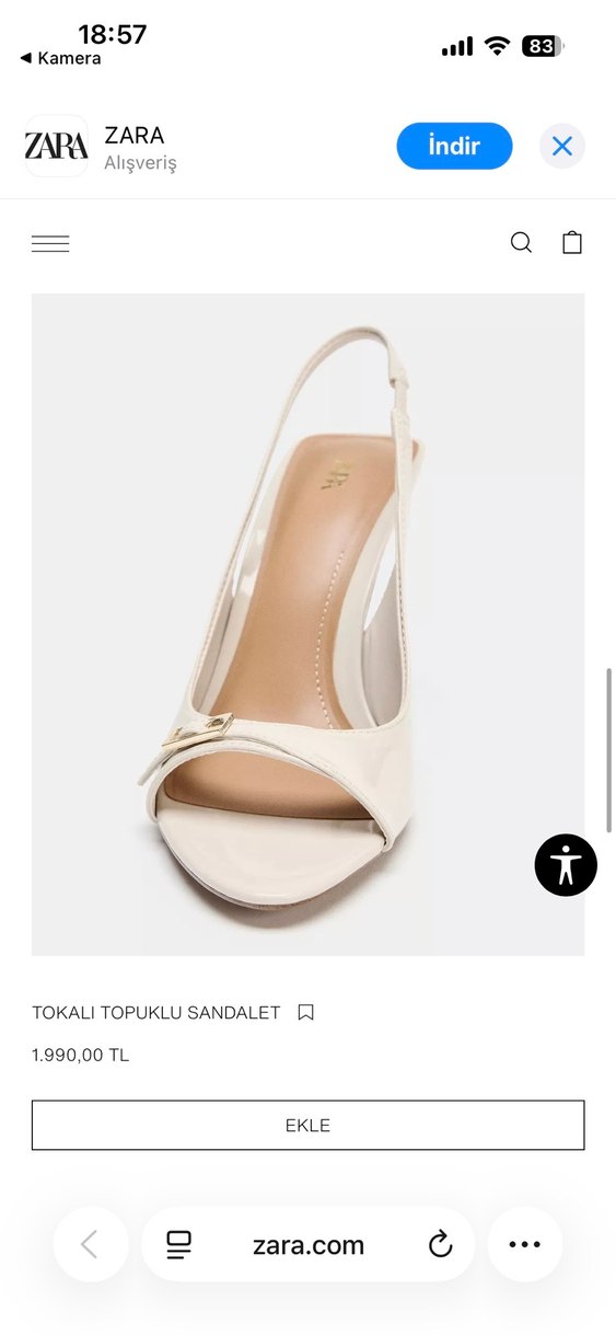 Zara  Tokalı Stiletto Topuklu Sandalet - Görsel 2