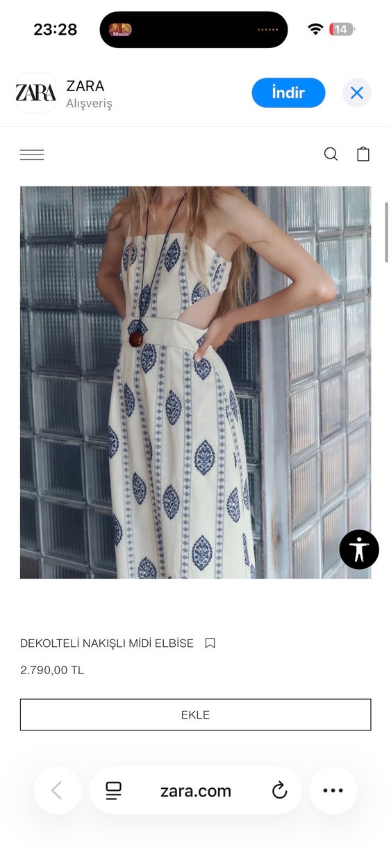 Zara kadın elbise - Görsel 3