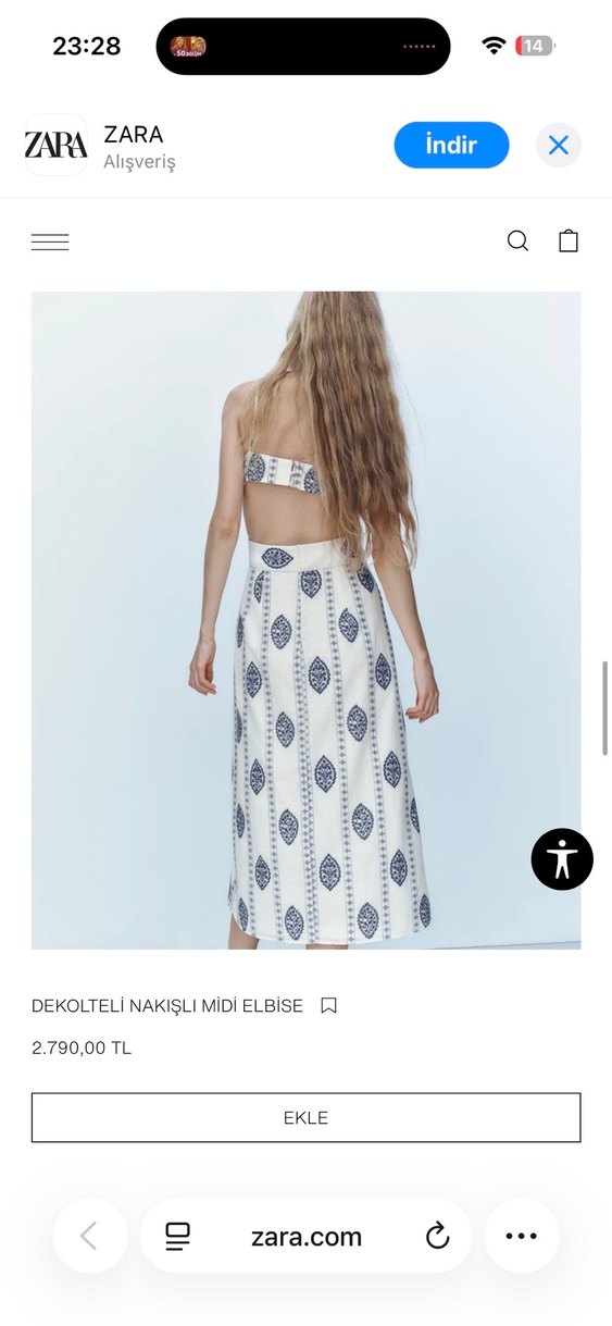 Zara kadın elbise - Görsel 4
