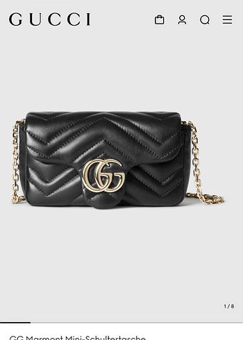 Beden siyah Renk GUCCİ MİNİ A KALİTE ÇANTA