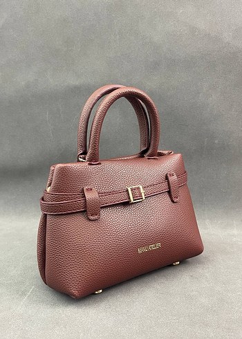 Kadın Siyah Deri Tokalı El Çantası - Görsel 3