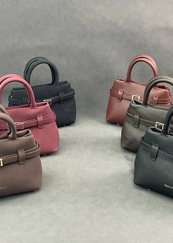 Kadın Siyah Deri Tokalı El Çantası - Görsel 12