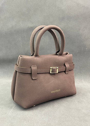 Kadın Siyah Deri Tokalı El Çantası - Görsel 4