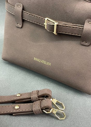 Kadın Siyah Deri Tokalı El Çantası - Görsel 11