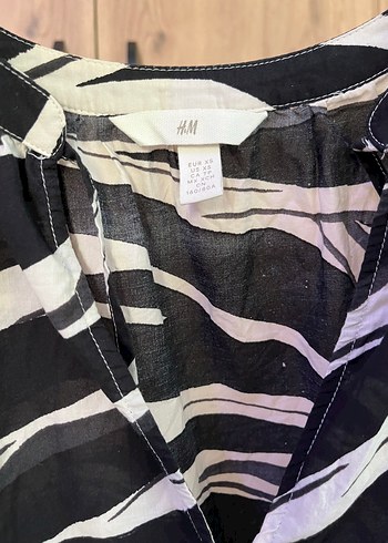 H&M Zebra Desenli Siyah Hamile Bluzu