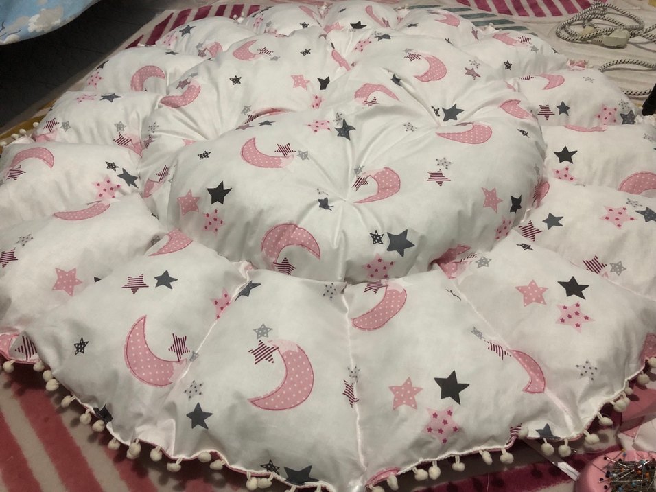 Pembe Ay ve Yıldızlı Bebek havuz yatak - Görsel 2