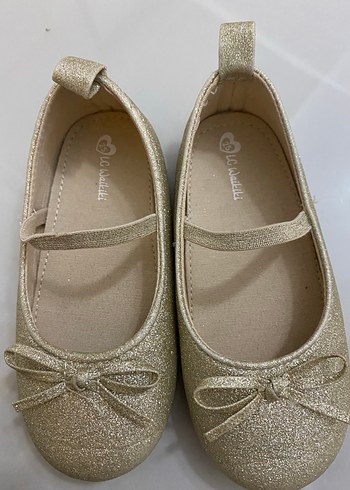 Kız Çocuk Altın Renk Fiyonk Detaylı Babet - Görsel 2