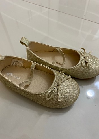 Kız Çocuk Altın Renk Fiyonk Detaylı Babet - Görsel 3