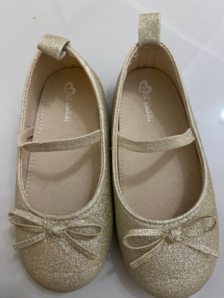 Kız Çocuk Altın Renk Fiyonk Detaylı Babet - Görsel 2