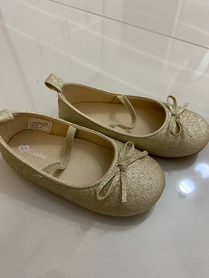 Kız Çocuk Altın Renk Fiyonk Detaylı Babet - Görsel 3