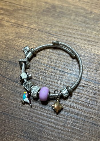 Pastel Mor Boncuklu Kadın Bileklik - Görsel 4