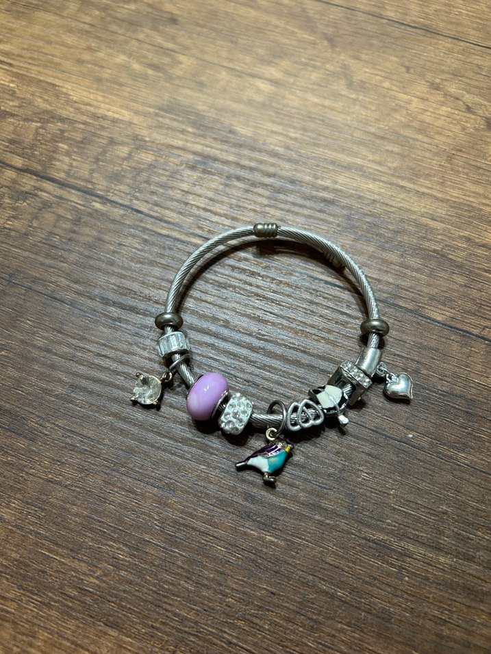 Pastel Mor Boncuklu Kadın Bileklik - Görsel 2