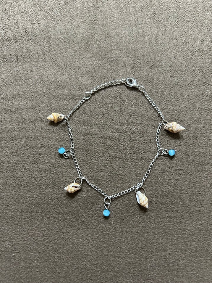 Bohem Deniz Kabuğu ve Turkuaz Boncuklu halhal - Görsel 2