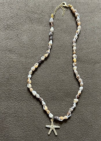 Bej Gri Boncuklu Bohem Midi Kolye - Görsel 4