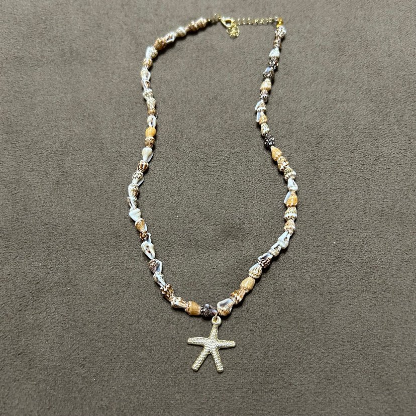 Bej Gri Boncuklu Bohem Midi Kolye - Görsel 2