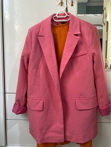 Pembe blezar ceket