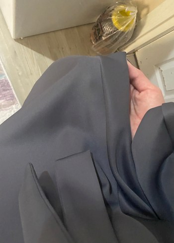 Gri Uzun Kemerli Kadın Elbise - Görsel 7