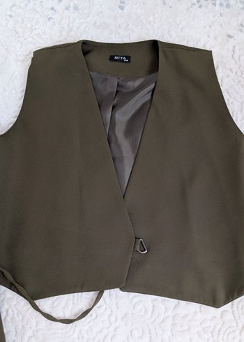 Haki yelek etek takım - Görsel 4