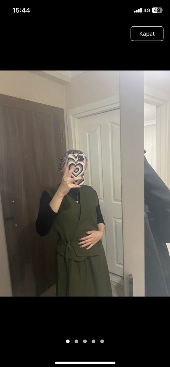 Haki yelek etek takım - Görsel 2