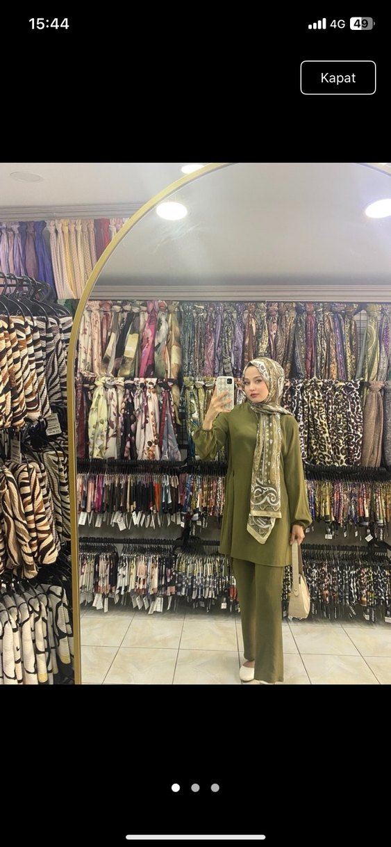 Kadın Haki Salaş Uzun Takım - Görsel 2