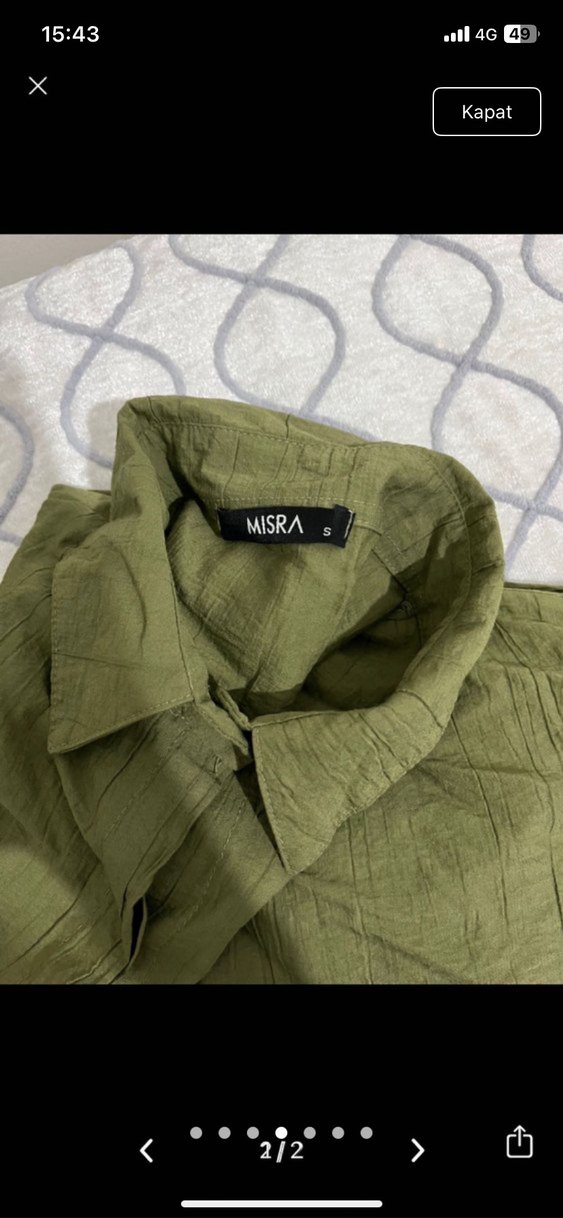 Düğmeli Haki Kadın Uzun Ceket Takımı - Görsel 4