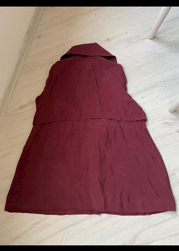 Bordo Düğmeli Rahat Kesim Kadın Takım - Görsel 7