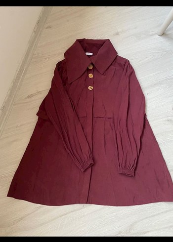 Bordo Düğmeli Rahat Kesim Kadın Takım - Görsel 5