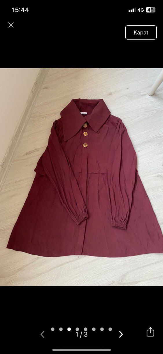 Bordo Düğmeli Rahat Kesim Kadın Takım - Görsel 5