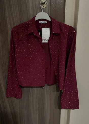Trendyol & Milla Bordo Mini Düğmeli Uzun Kollu Kadın Gömlek