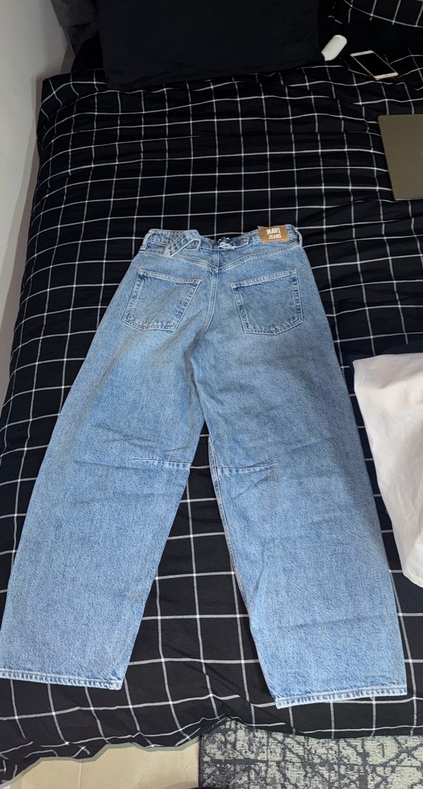 Gevşek Kesim Midi Mavi Kot Pantolon - Görsel 2