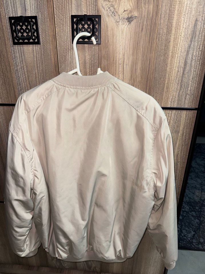 Düğmeli Beyaz Street Wear Kadın Ceket - Görsel 2