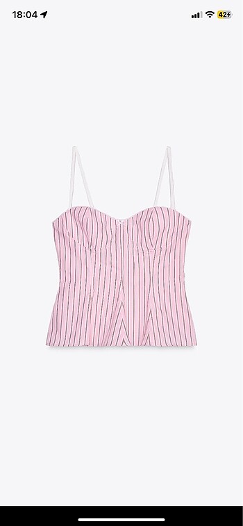 Zara pembe çizgili bluz