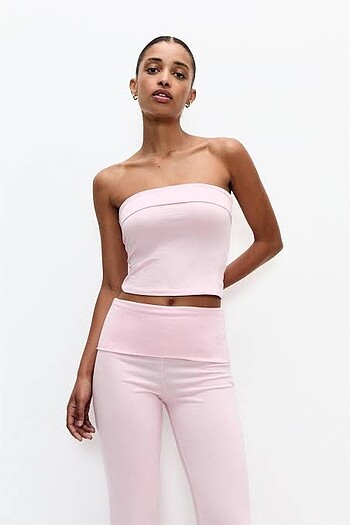 Pull and Bear Pull and bear pembe straplez top