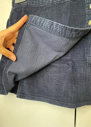 xs Beden Düğmeli Koyu Mavi Mini Etek