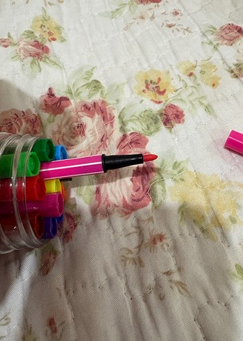 Renkli Keçeli Kalem Seti 12'li Panda Kapaklı - Görsel 2