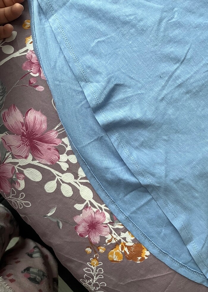 DeFacto mavi v yaka tişört - Görsel 5