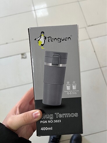 PENGUEN GRİ RENK TERMOS 400ml