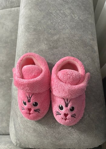 Kız Çocuk Pembe Nakışlı Sıcak ev Terlik - Görsel 3