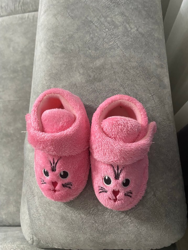 Kız Çocuk Pembe Nakışlı Sıcak ev Terlik - Görsel 3