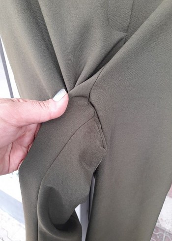 36 Beden haki Kadın beli lastikli pantolon