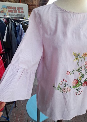 LC Waikiki lcw Nakışlı Pembe Bohem Kadın Bluz