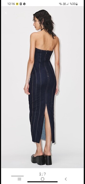 Zara Zara straplez denim elbise