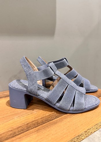 39 Beden mavi Denim Kadın Topuklu Sandalet